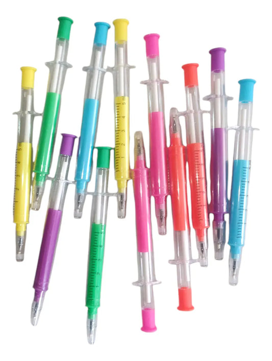 12 Lápiz Palicero Tipo Jeringa Colores Regalo Publicidad