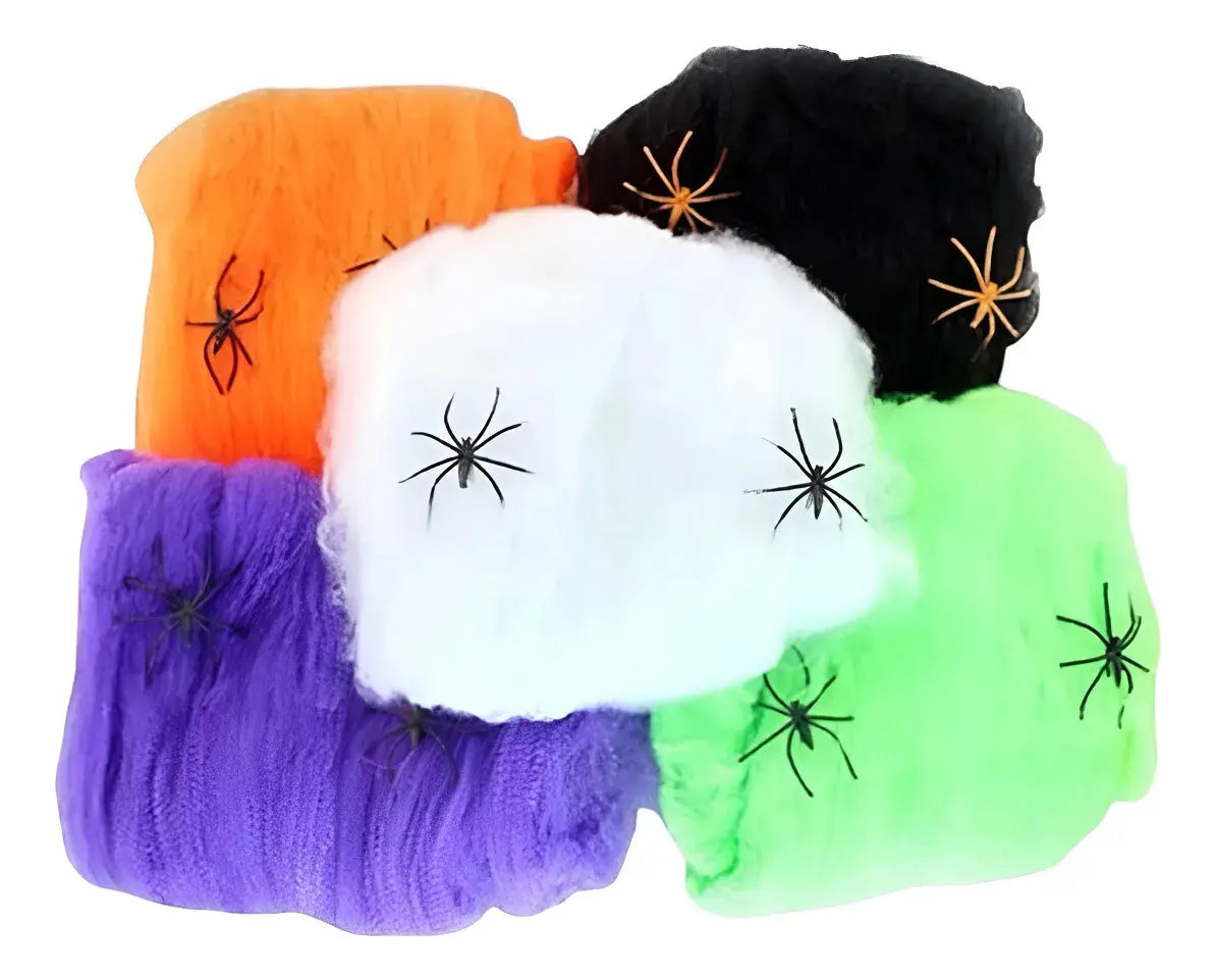 10 Telarañas Para Decoración Halloween Fiesta Disfraz