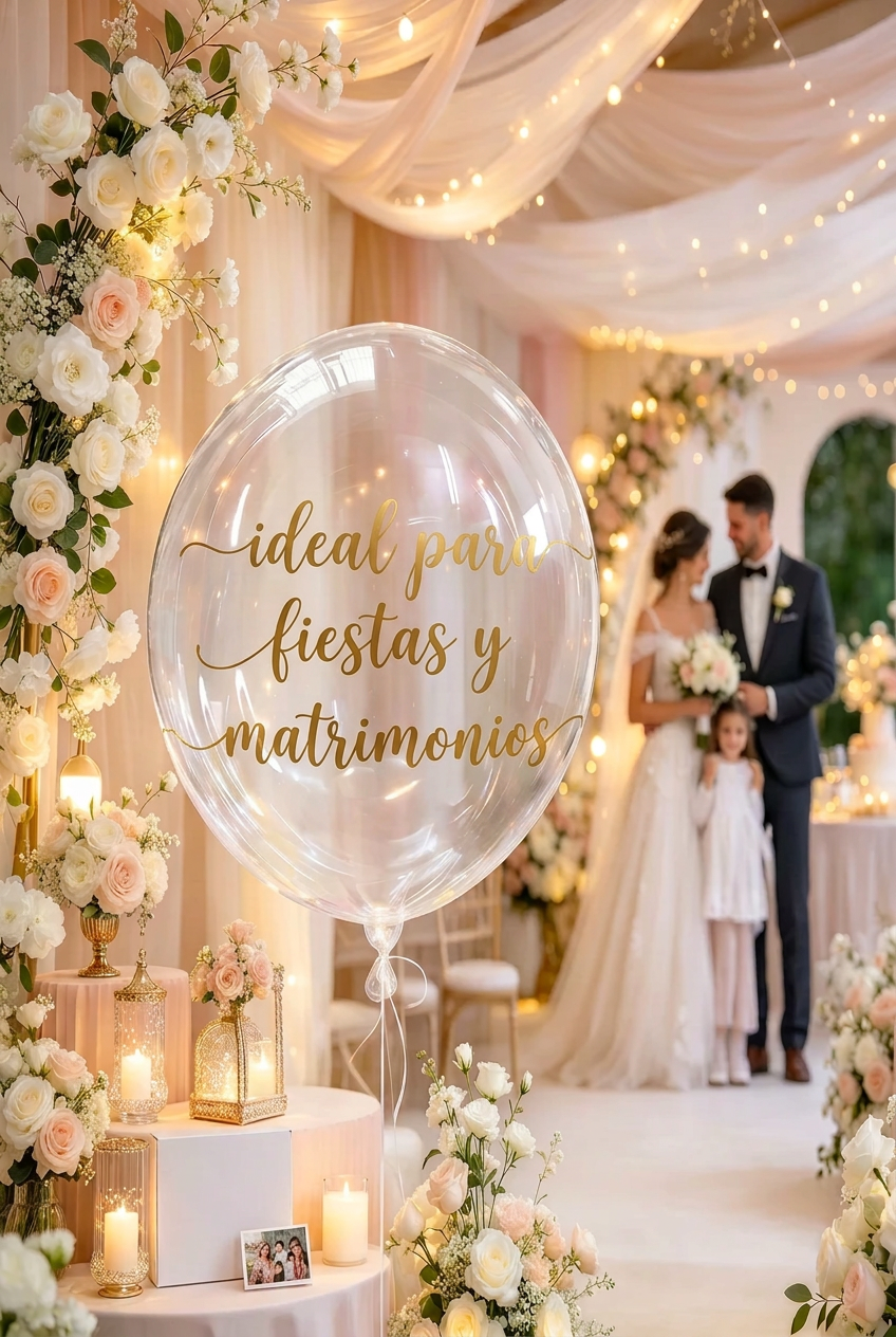 50 Globos Burbuja Transparentes — Resistentes Duraderos