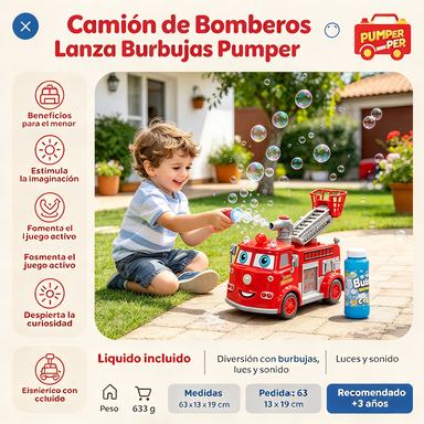 Camión Bomberos Burbujas Fun Pumper Juguete Infantil