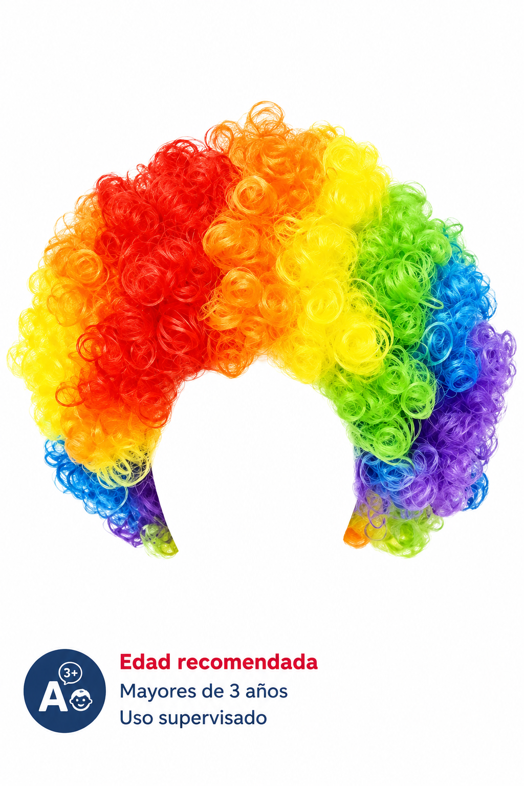 Peluca Payaso Arcoíris | Fibra Sintética — Fiestas y Disfraces