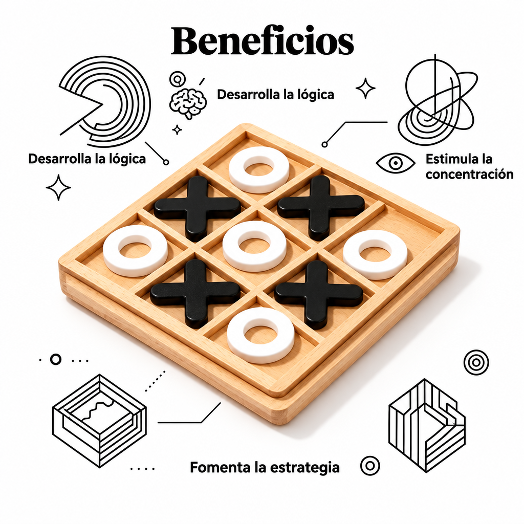 Triki de Madera | Tres en Raya — Estimulación Mental y Cognitiva