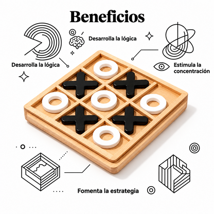 Triki de Madera | Tres en Raya — Estimulación Mental y Cognitiva