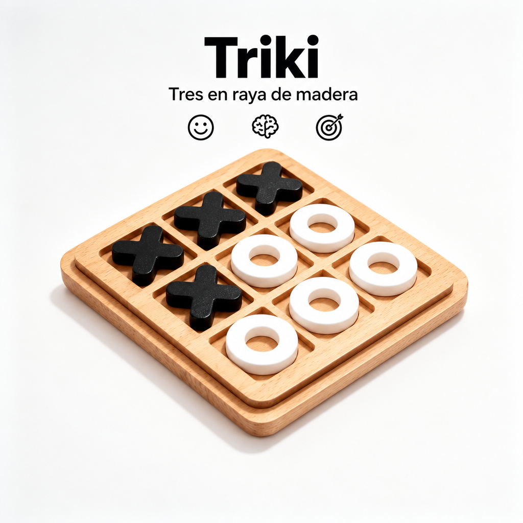 Triki de Madera | Tres en Raya — Estimulación Mental y Cognitiva