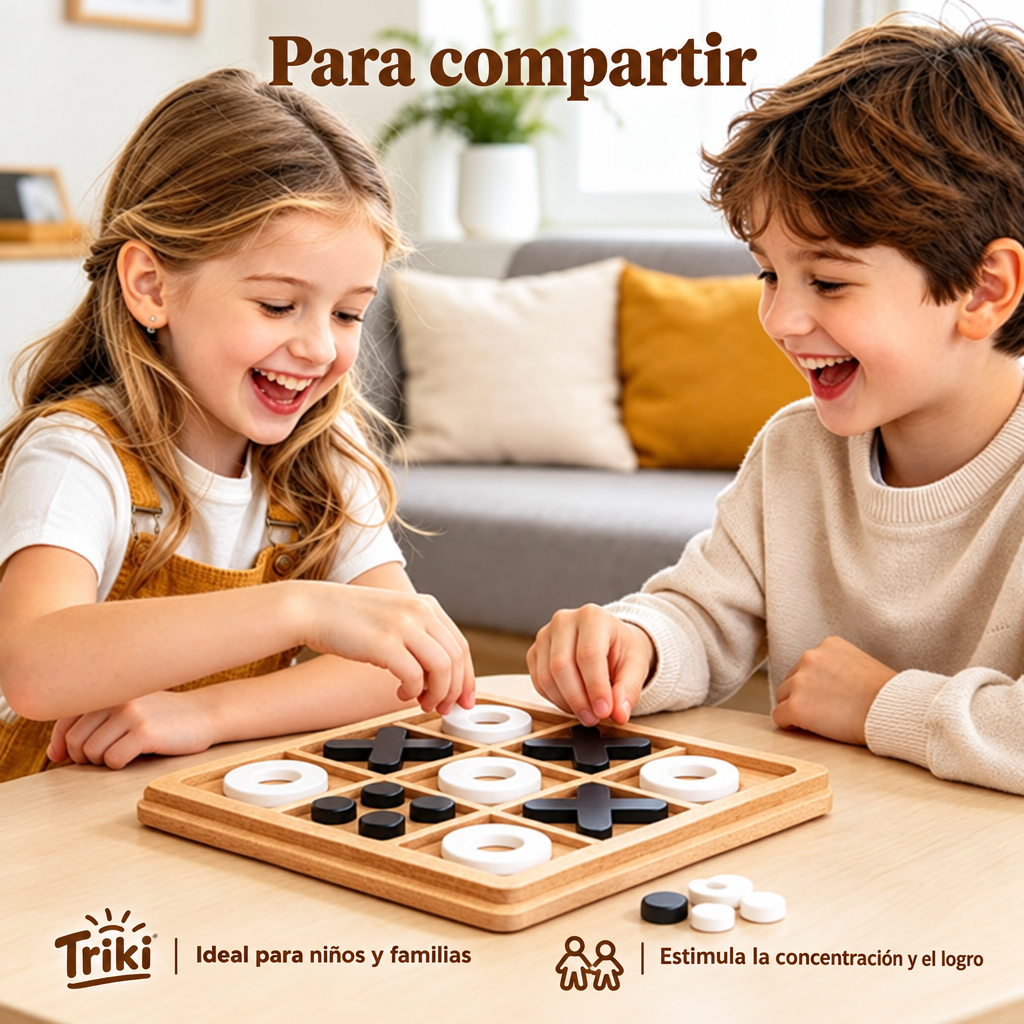 Triki de Madera | Tres en Raya — Estimulación Mental y Cognitiva