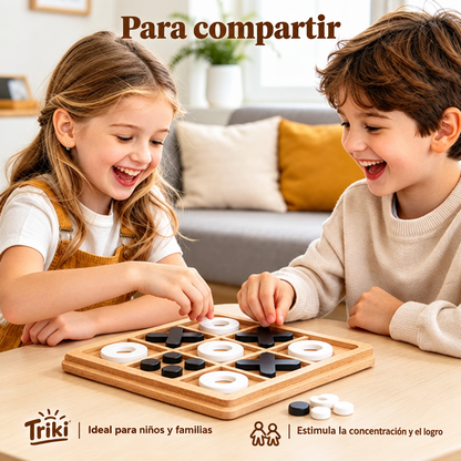 Triki de Madera | Tres en Raya — Estimulación Mental y Cognitiva