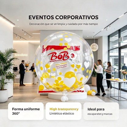 50 Globos Burbuja Transparentes — Resistentes Duraderos