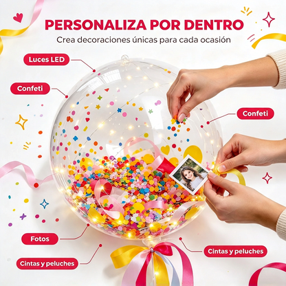 50 Globos Burbuja Transparentes — Resistentes Duraderos