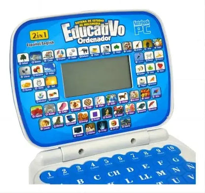 Computador Educativo Infantil Inglés Y Español Azul con mouse