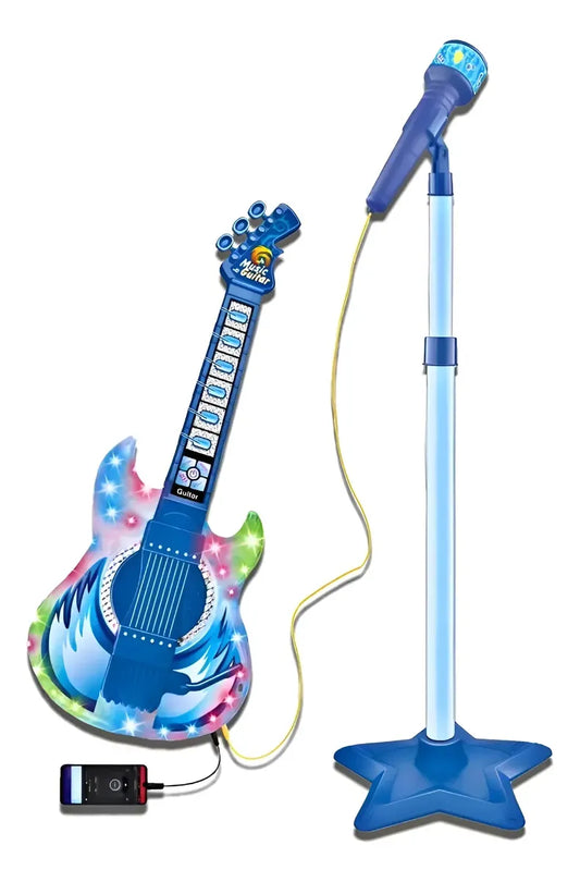 Microfono Karaoke Guitarra Rock Con Mp3 Para Niños