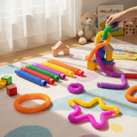12 Tubos Pop Its Sensorial Juego Para Niños Y Adultos