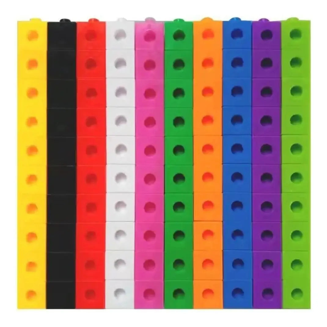 Caja Con 100 Unidades De Bloques De Construcción