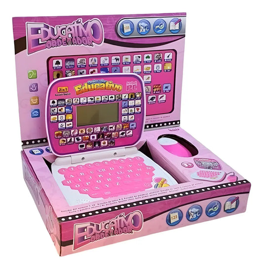 Computador Educativo Infantil Inglés Y Español Azul con mouse