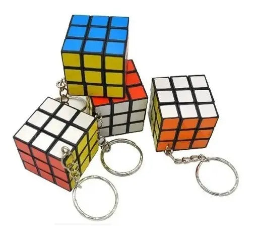 12 Llaveros Cubo Rubix Sopresa Cumpleaños Color De La Estructura Negro