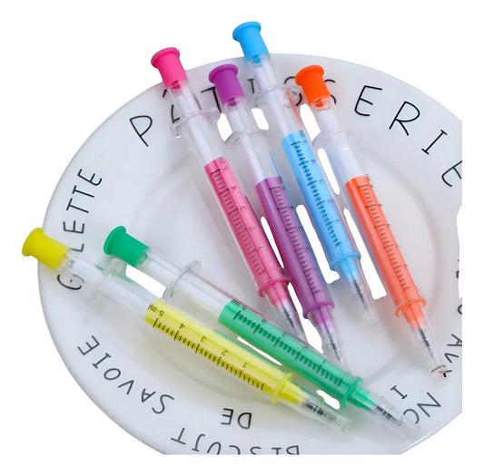 12 Lápiz Palicero Tipo Jeringa Colores Regalo Publicidad