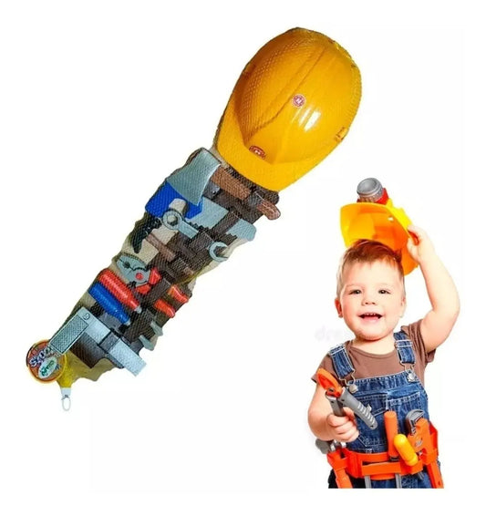 Set Casco Herramienta Constructor O Bombero Amarillo