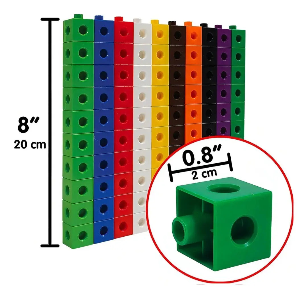 Caja Con 100 Unidades De Bloques De Construcción