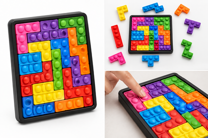 Tetris Pop It Puzzle Antiestrés 26 Piezas | Juego Sensorial Fidget Toy
