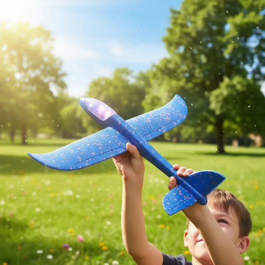 10 Avión Aviones De Plumavit Con Luces Colores Surtidos