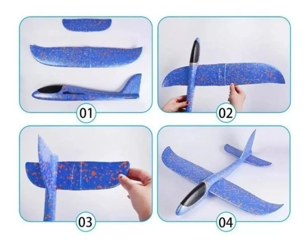 Avión Planeador De Plumavit Con Luces Led