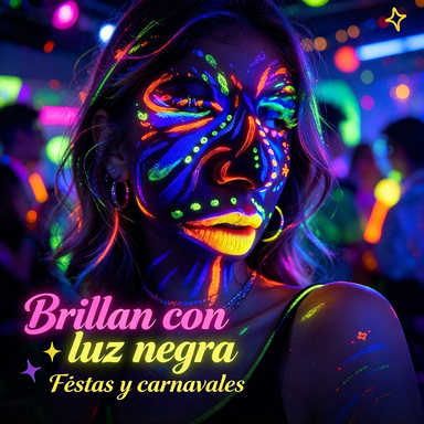 Labiales Fluorescentes Set 6 Colores — Brillan con Luz Negra | Maquillaje, Fiestas, Carnavales